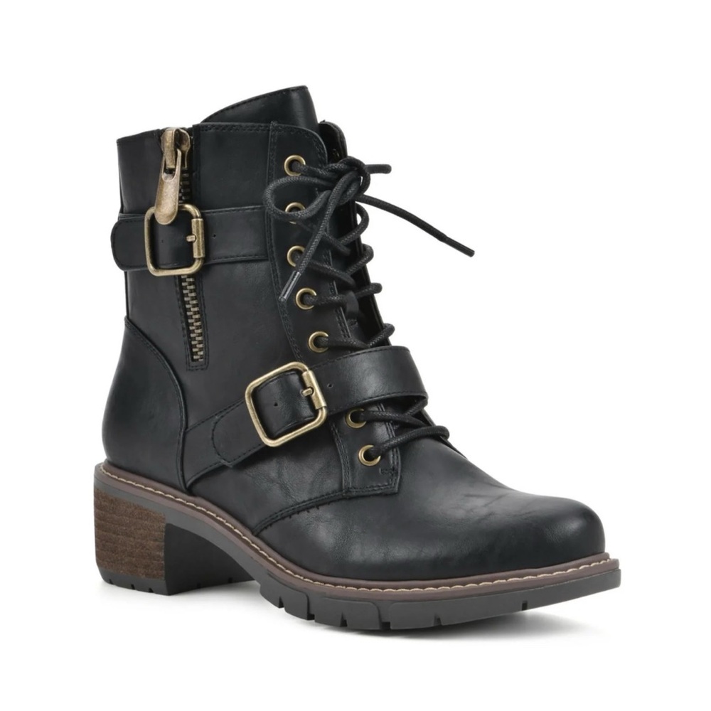 White Mountain Black Ankle Boots NIB